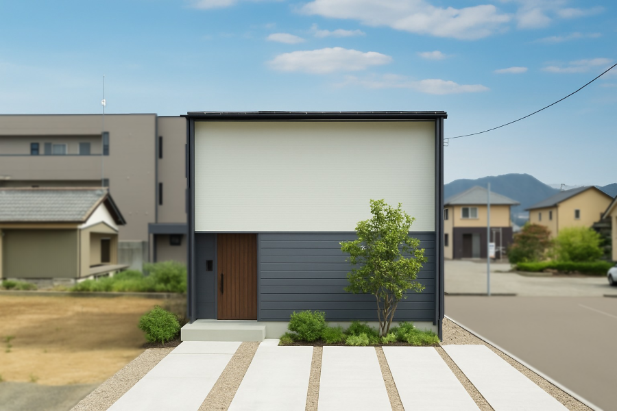 シンプルな二階建て住宅